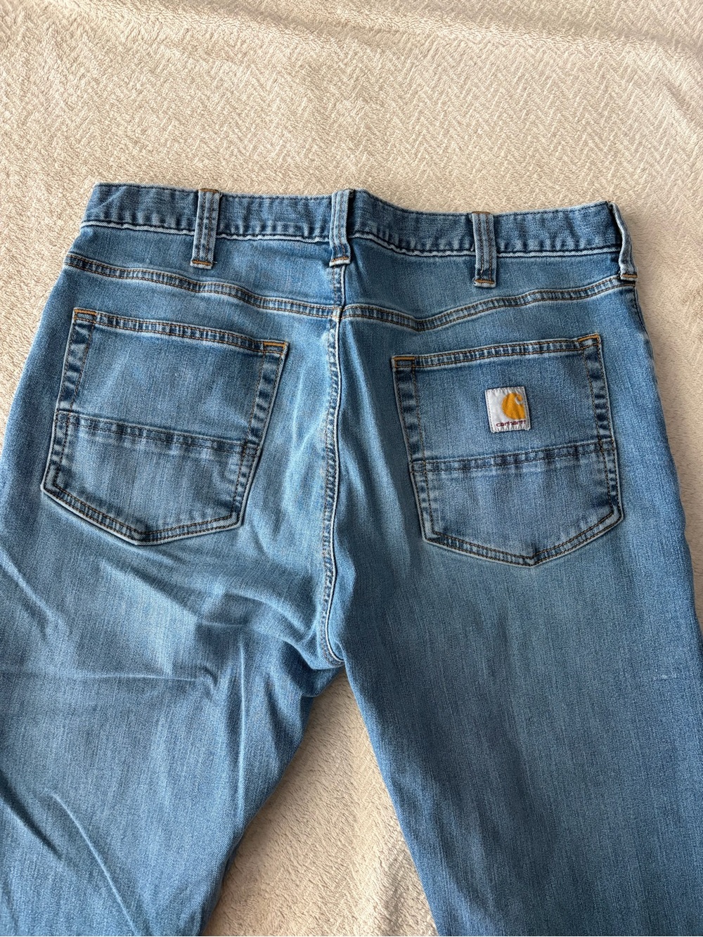 Carhartt Slim Fit Light Blue Denim Jeans with Contrast Stitching - Picture 6 of 6